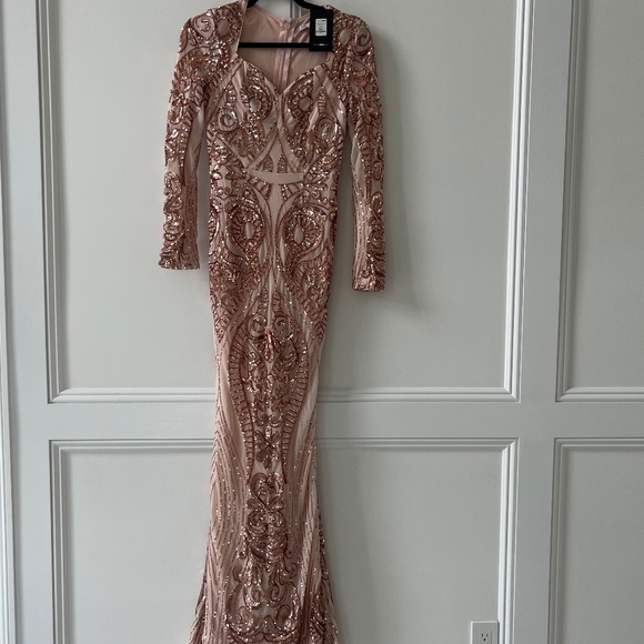 COPY - Queen Vibes Sequin Mermaid Gown - Rose Gold - Picture 3 of 5